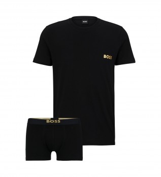 T-shirt et caleon pack noir avec dtails de la marque