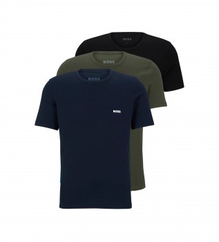 Comprare BOSS Confezione da 3 t-shirt verdi, nere e blu