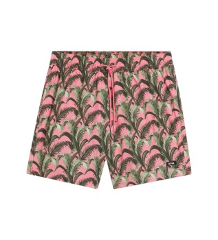 Maillot de bain avec passepoil rose du monogramme Double B