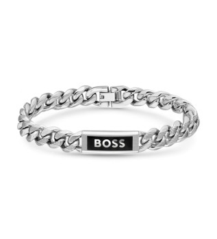 Bracelet en acier inoxydable Maillon plaqu� argent