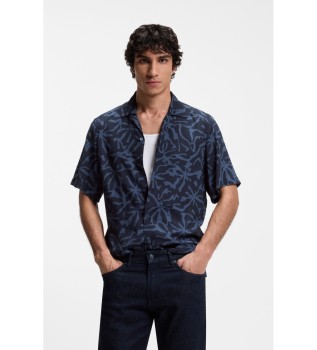 Chemise � coupe r�guli�re avec imprim� marine