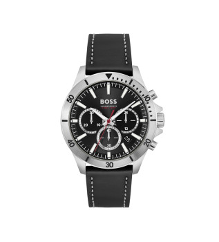 Montre analogique avec bracelet en cuir Troper Black