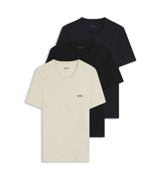 Set 3 Camisetas Interiores Classic blanco, negro, marino