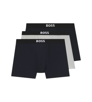 Lot de 3 boxers gris en coton stretch