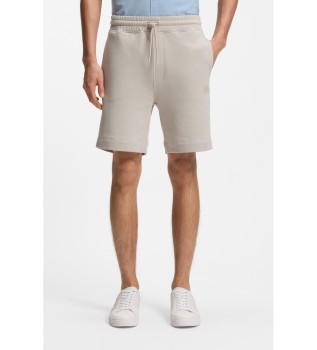 Shorts i filt med beige patch