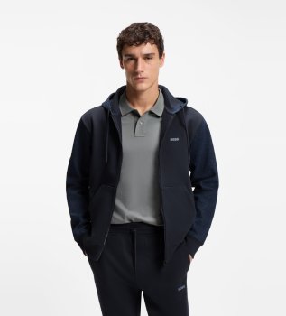 Sweat à capuche Mix Denim marine