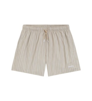 Quick-drying beige fabric swimsuit