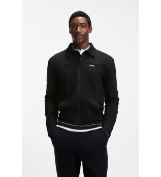 Baumwollsweatshirt mit gesticktem Logo schwarz