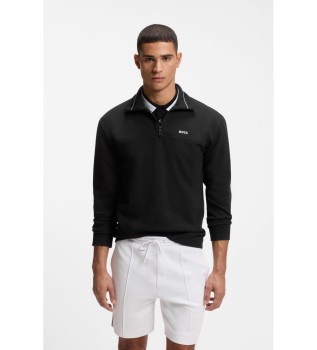 Baumwoll-Sweatshirt Logo-Stickerei schwarz