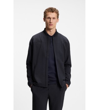 Sweatshirt mit Gitterstruktur und marineblau umrandeten Rei�verschl�ssen