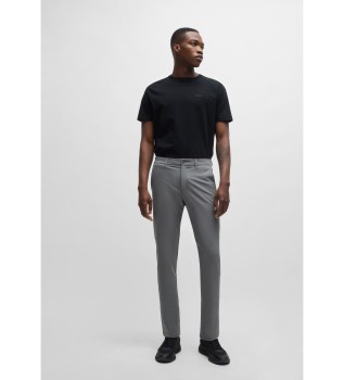 Calas Chino slim fit em tecido multi-estrias cinzento fcil de passar a ferro