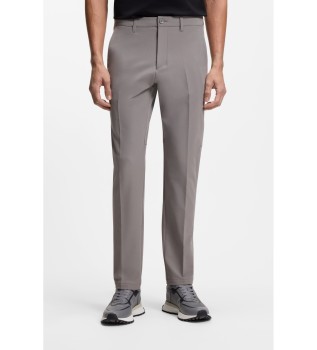 Grey stretch fabric slim fit trousers