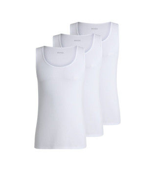 Pack 3 T-shirts blancs brod�s du logo