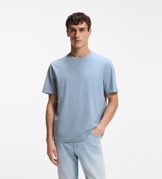 T-shirt Coton Élastique Logo bleu