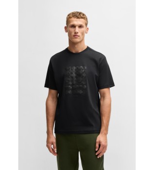 Cotton interlock T-shirt with black circles illustration