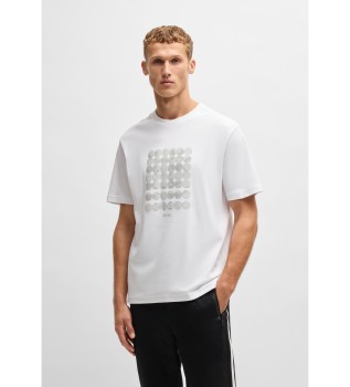 Cotton interlock t-shirt with white circles illustration