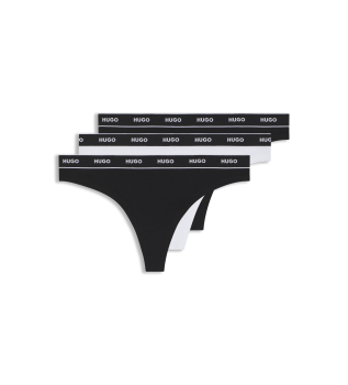 Set 3 tongs rayes blanc, noir