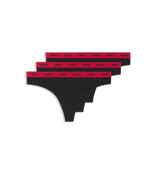 Lot de 3 strings  rayures noires