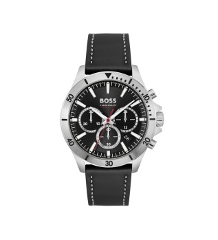 Montre analogique avec bracelet en cuir Troper Black