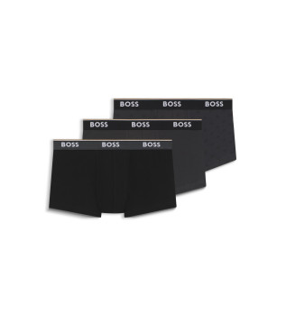 Pack 3 Bxers Power Desig gris, negro