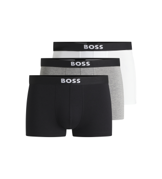 Pack 3 Boxers One Logo blanc, gris, noir