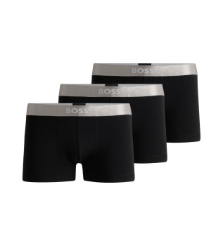 Set di 3 boxer neri metallizzati
