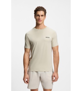T-shirt sportiva slim fit beige