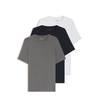 Lot de 3 T-shirts en bambou gris, noir, blanc