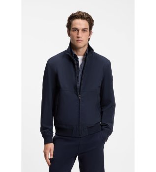 Chaqueta en softshell repelente al agua con mangas extraíbles marino