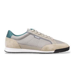 Turnschuhe mit Wildlederbesatz und geriffelter, beiger Sohle