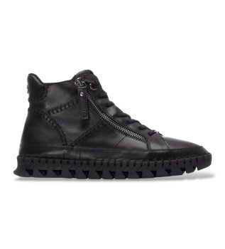 Stiefeletten aus Leder 162708 schwarz