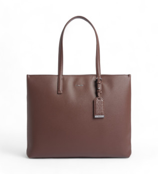 Borsa tote in Saffiano marrone
