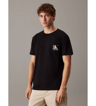 T-shirt grfica abstrata preta