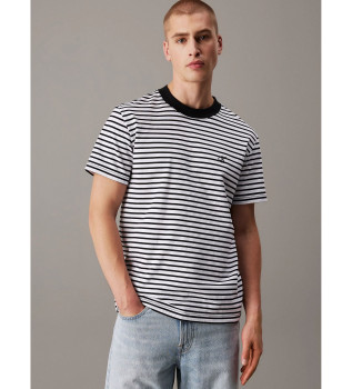 Hvid chunky strik T-shirt med monogram