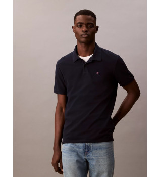 Navy piqu polo shirt