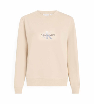 Beige sweatshirt med monogram