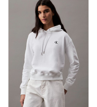 Broderad sweatshirt vit