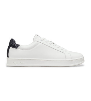 Low Top Lace Up Leather Sneakers white
