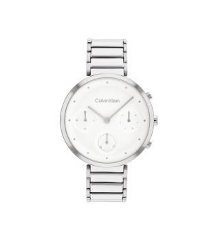 Relgio analgico minimalista com barra em T branco