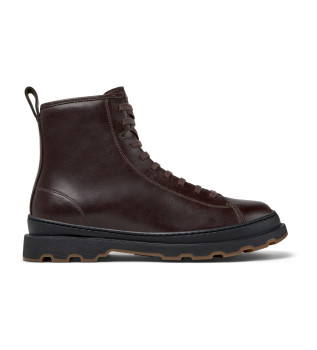 Bottines en cuir brun fonc Brutus