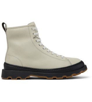 Brutus beige leather ankle boots