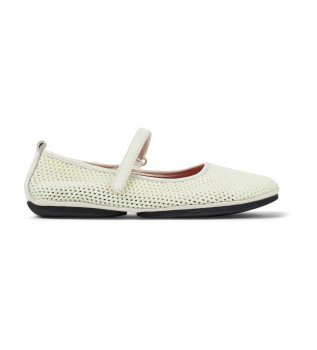 Right Nina ballerinas i vitt l�der