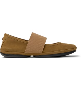 Bombas de ballet em pele castanha Nina Right