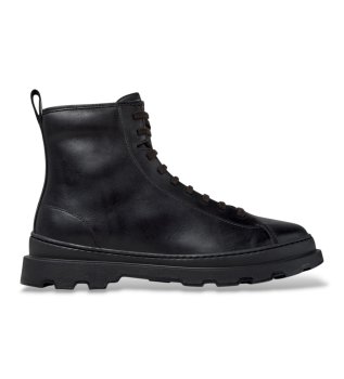 Brutus+ black leather ankle boots