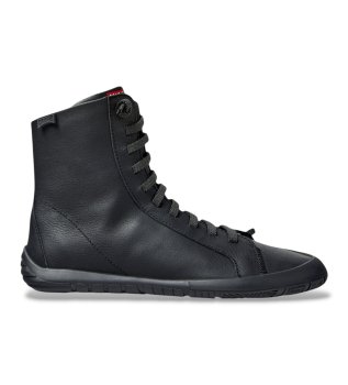 Peu Path+ black leather ankle boots