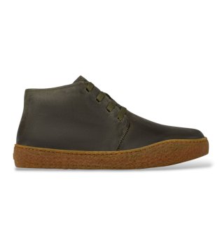 Peu Terreno green leather ankle boots