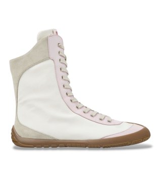 Peu Path+ white and pink ankle boots