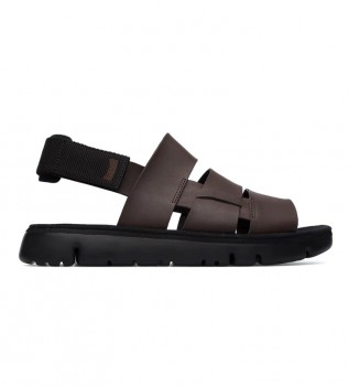 Sand�lias de couro de lagarta castanha