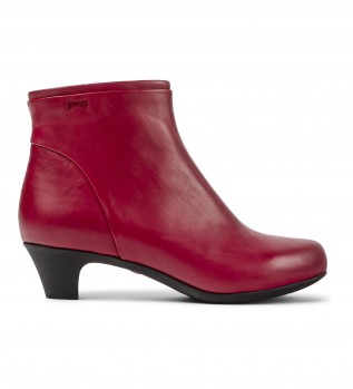 Botines de Piel Helena bajo rojo