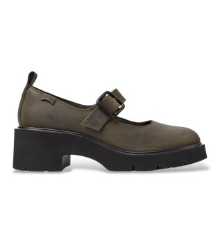 Milah green leather loafers